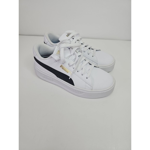 Puma Shoes - Puma Smash Platform v3  Women's Sneakers White Leather Black StripeSize 7.5 NWOT